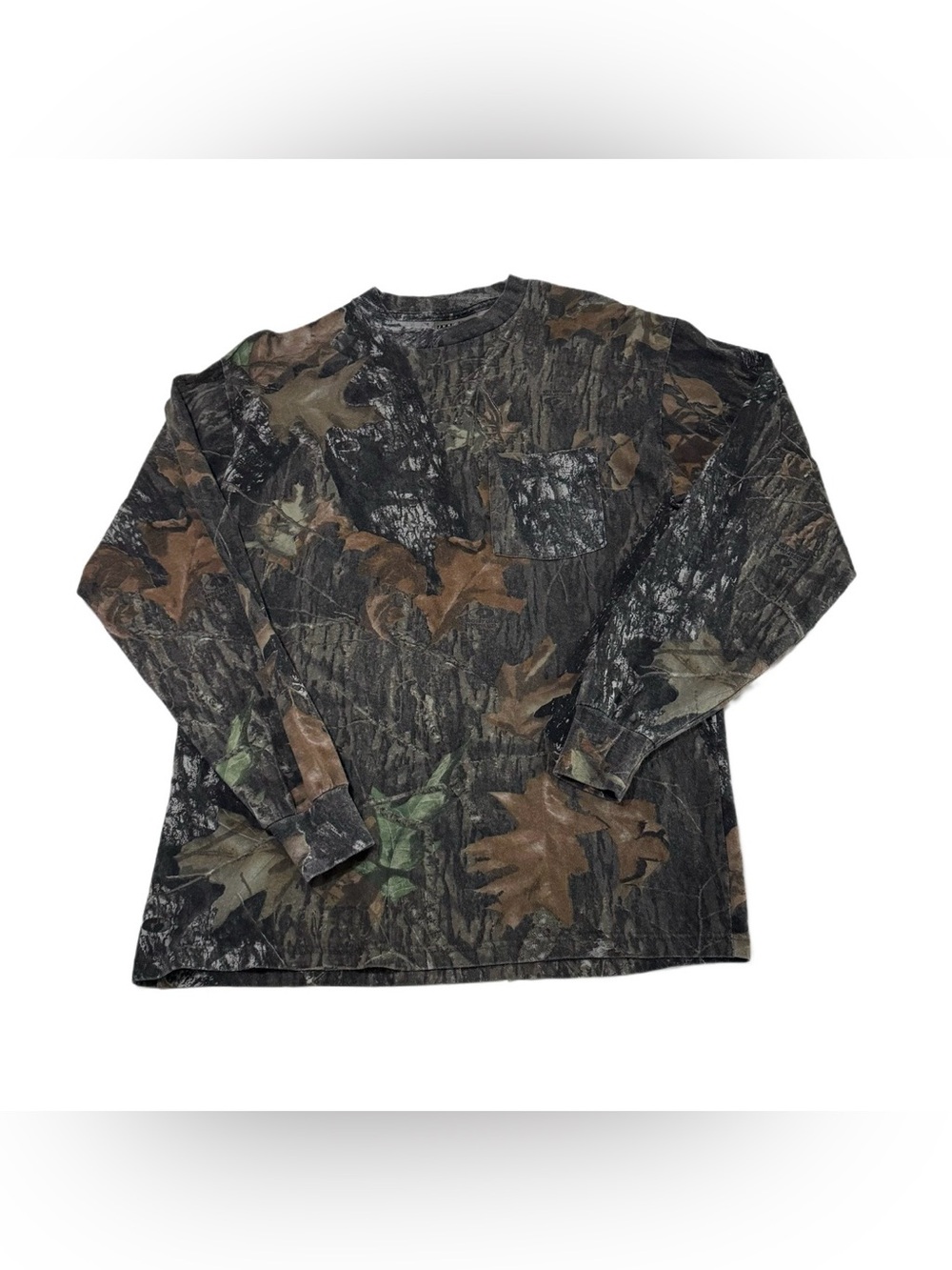 Men's Long Sleeve Camo Pocket Tee - Brown Green Black